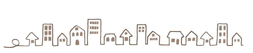 a line of buildings in a row